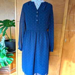 A New Day Blue Polka Dot Dress - Size M